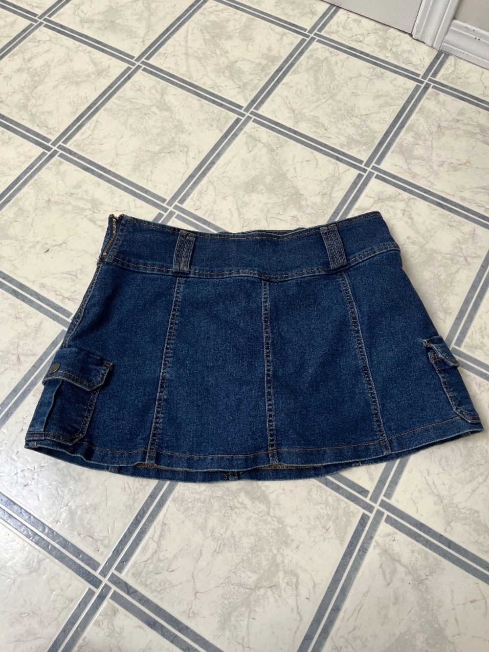 REFUGE DENIM cargo mini skort